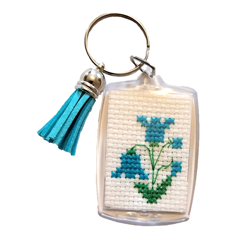 Blue Floral Keyring
